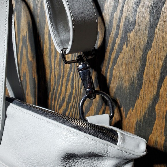 Common Projects Leather Helmet Bag Unisex Grey Crossbody Strap Fabric Lined RARE - Picture 14 of 15